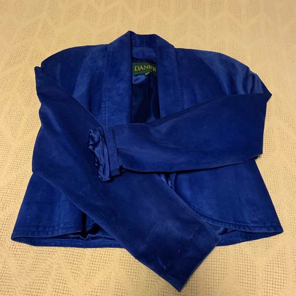 Royal blue leather jacket
